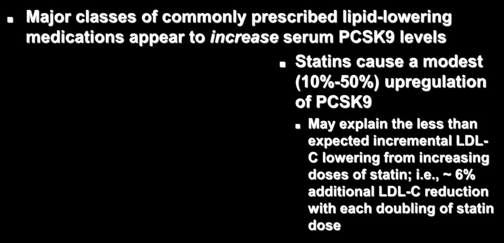 Statins and Other Lipid-Lowering Therapies: Impact on PCSK9 Major