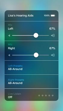 Control of your hearing aids built into your iphone, ipad or ipod touch How to access basic hearing aid controls (triple click) Triple click on the Home button to access the Accessibility shortcut