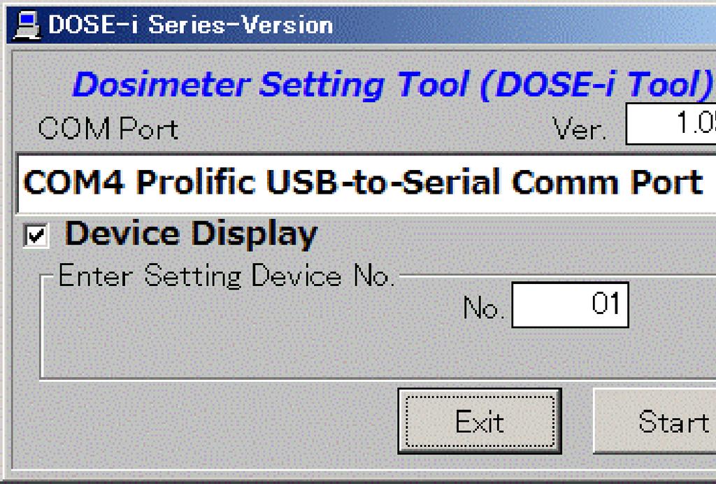 4.2 Starting the Software Operation (1) Select the icon [DOSE-i] Software icon (2) The software starts running, then the Version scree will appear.