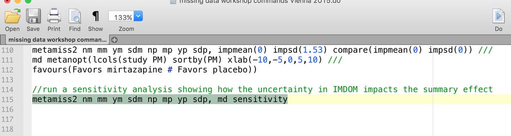 Pairwise meta-analysis continuous data Run a sensitivity