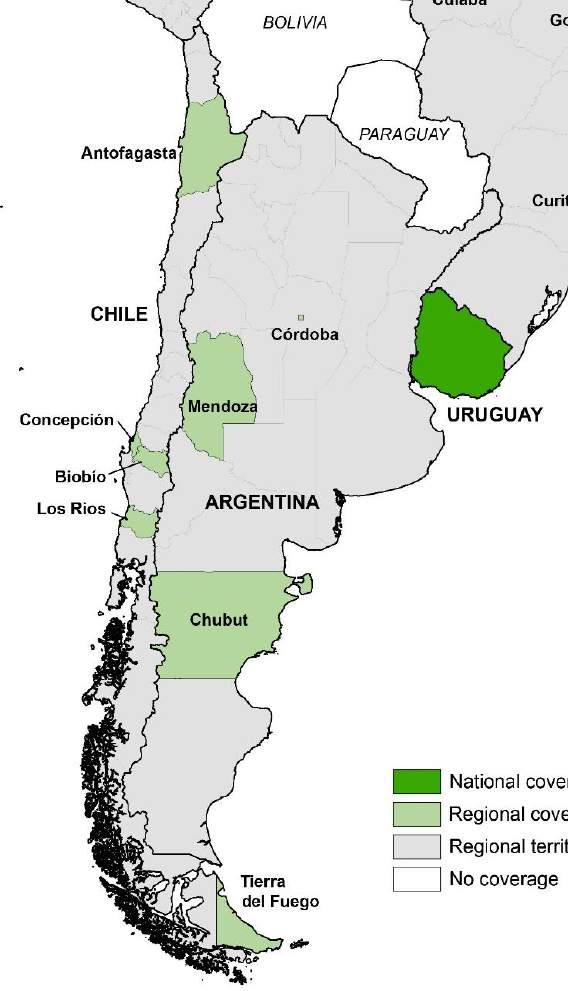 CONCORD-3 Argentina 4 registries 3,973,922 (9%) 64,151 patients Chile 4 registries