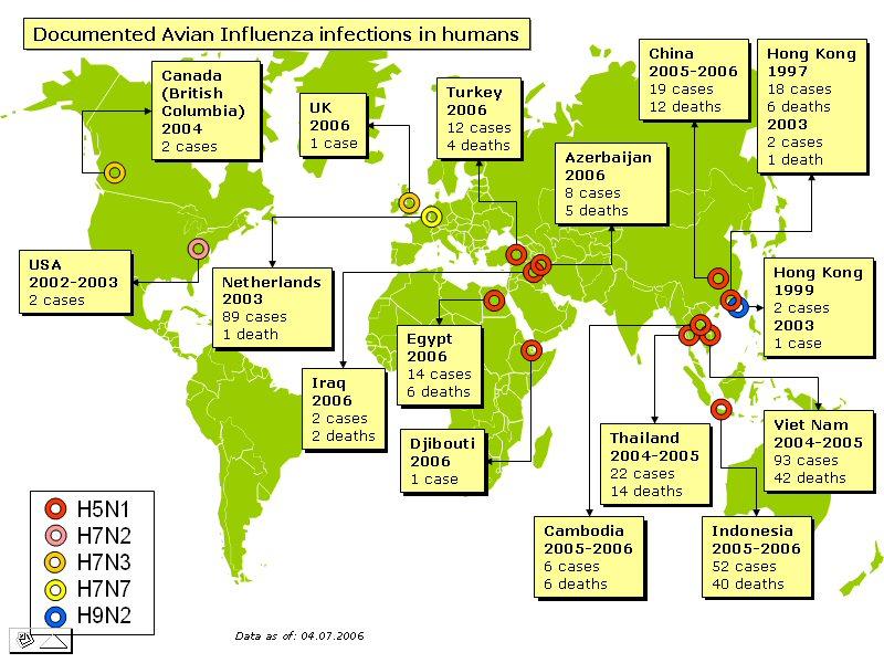 concerns about : -countries with densely populated areas and ongoing circulation of A (H5N1) in poultry - poor surveillance