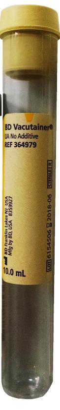 Urine transfer straw 457657 Kit urine UA (yellow tube