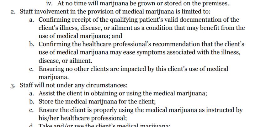Institutions carry risk for allowing cannabis use The Washington Health Care Association template http://www.whca.org/files/2013/04/sample-medical-marijuana-policy.