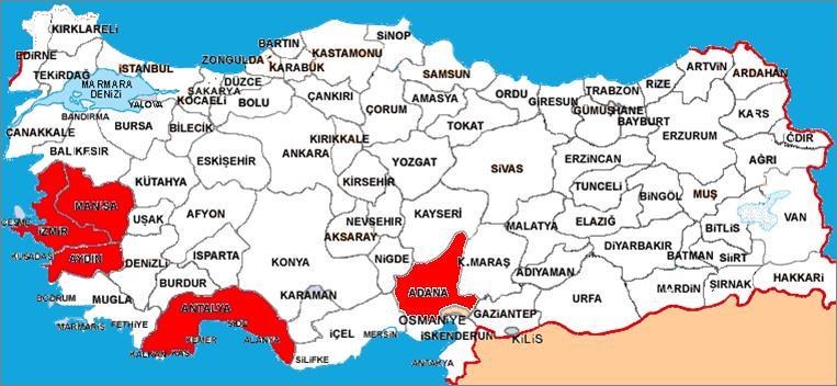 Outbreaks 977-2000 History of BT in Turkey BT serotype 4, 9 and 6 in sheep herds Last