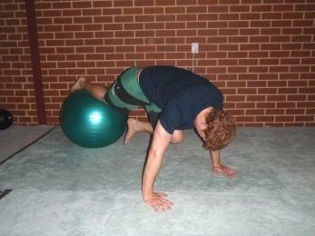 Stability Ball Break Dancers This is an excellent rotary core stability exercise.