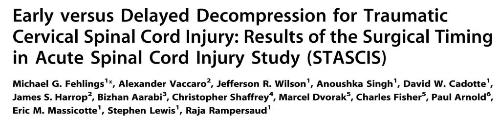 Decompression prior to 24 hours after SCI can be performed safely and is associated