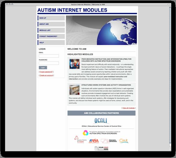 Autism Internet Modules