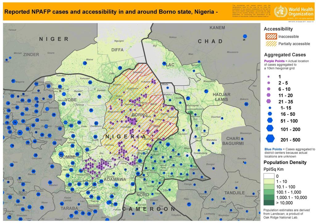 Lake Chad : AFP cases, Population and