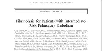 2/3/2 Intermediate Risk Patients NEJM 24;37:42- NEJM 24;37:42-, patients, 76 sites, 3 countries Randomized, double blind, placebo controlled Full dose TNK + UFH vs UFH only Intermediate risk PE