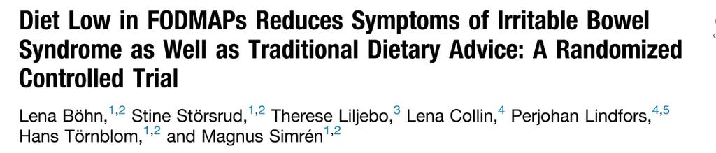 Is the low FODMAP diet superior to standard IBS advice? Randomised, single-blind controlled trial 4 wk LFD vs.