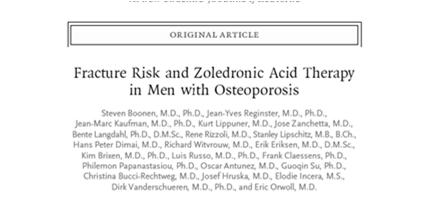 Comparison of Once Yearly i.v. Zoledronic Acid 5 mg vs. Once Weekly 70 mg Oral Alendronate in Men with Osteoporosis BMD 37 Orwoll E et al.