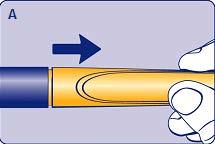 1. Check the pen Check the name, strength, and coloured label of your Norditropin NordiFlex pen to make sure that it contains the growth hormone strength you need. Pull off the pen cap [A].