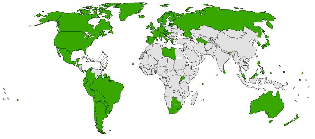 Global Progress in HPV introduction Introduced* to date (74 countries or 38.