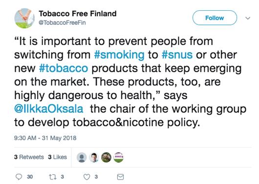 Snus has weak or no relation to those diseases that are killing 2/3 of the smokers Snus is not the cause of unique diseases beyond those affecting smokers In the few