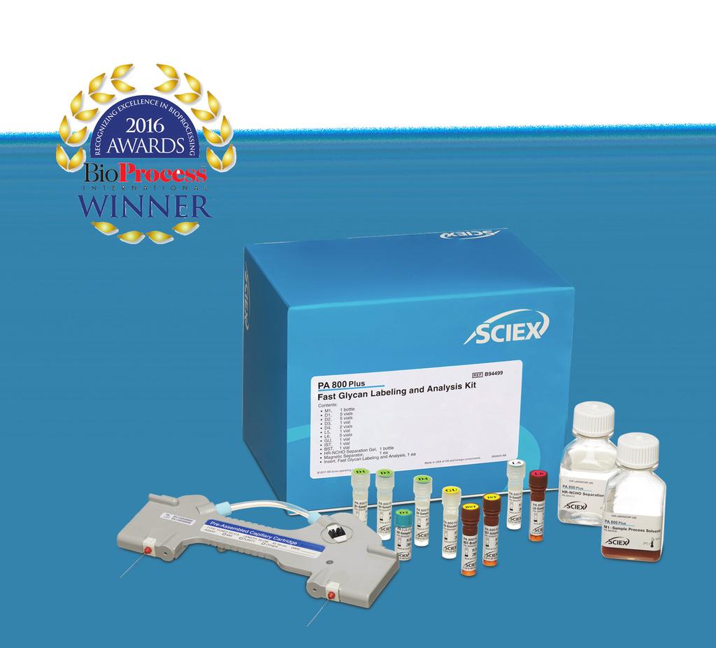 Best Technology Application Analytical Award The SCIEX Fast Glycan Analysis Kit (Part Number B94499PTO) The kit