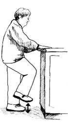 Primary Care Fall Prevention Hand Out 1 #4- Walking on the Spot (may also be done sitting) 1. Stand facing the kitchen sink. Hold on with both hands. 2. Walk slowly on the spot for 10 seconds. 3.