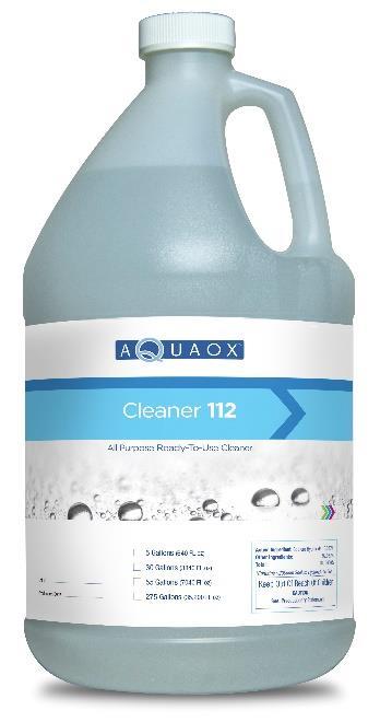 AQUAOX 112 CLEANER AX-112 IS A STABLE, NON-TOXIC, COST- EFFECTIVE, GREEN SOLUTION THAT CAN BE USED IN MULTIPLE APPLICATIONS AND IS SAFE FOR