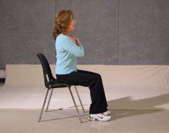Sit in a firm chair, extend one foot forward as far as possible. Do not lock knee. Rest heel on ground. 2.