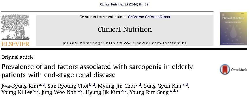 What about together (sarcopenia)? Malnutri9on, inflamma9on, depression and cogni9ve dysfunc9on Malnutri9on and higher mortality risk Ren Fail. 2016 Apr;38(3):364-71.