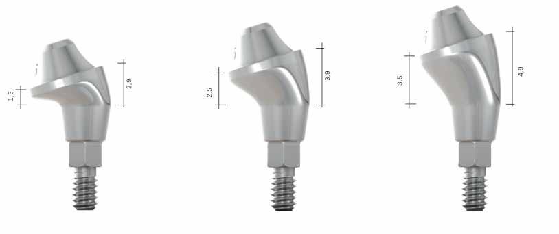 The GM Mini Conical is available with different angles (straight, 17 and 30 ).