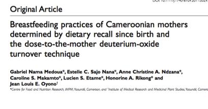 Validation of EBF data Maternal & Child Nutrition (2012) 8(3), 330-339 Reported EBF 45%; Measured (DTM) 11%,