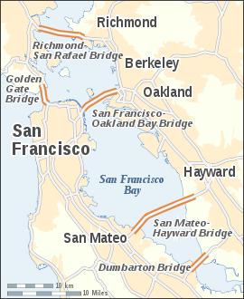 San Francisco Bay Area Map Population Sizes 2015 San
