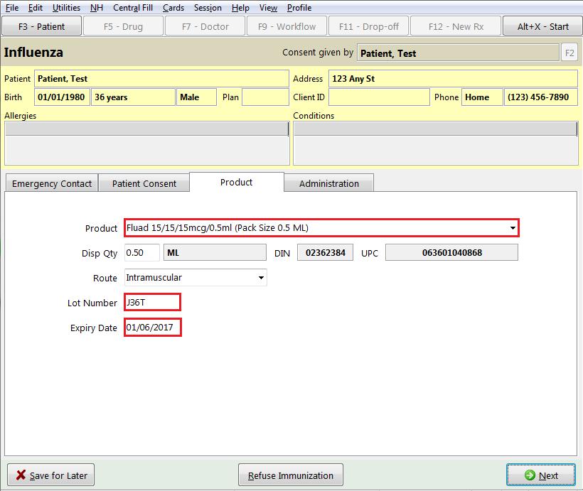 If the Require UPC verification configuration setting is disabled, select a product from the list.