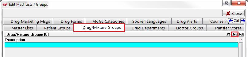 Method 2: Using Drug Groups If you use drug groups to run reports, you must first create a drug group