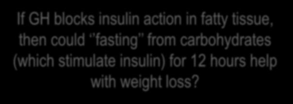 (which stimulate insulin) for 12 hours help with weight loss?