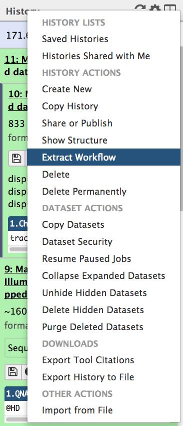 Step 1A: Workflow Extraction Click the located in the History pane.