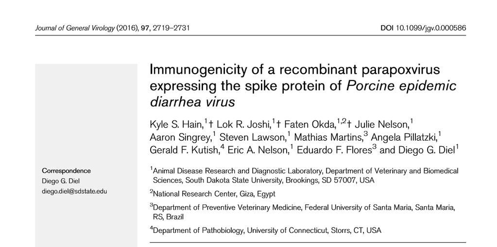 Confirm immunogenicity of ORFV vector in swine Develop a novel vaccine