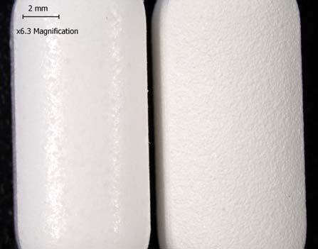 Coated Metformin HCl ER Matrices Tablet mechanical strength increased from 20.0 ± 0.5 kp for uncoated tablets to more than 30.0 kp for coated metformin HCl matrices. Friability decreased from 0.