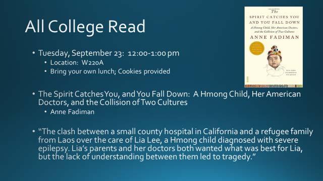 Join the All College Read: Tuesday,