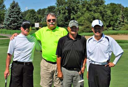(Above, left to right): Second place golfers Dr. David Bohnenkamp, Russ Irvine, Jim Dickerson, and Dr. Vinny Huang.