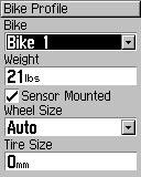 GETTING STARTED Set Your Bike Profile You can set up to three profiles. To set your bike profile: 1. Press mode to access the 2. Select Settings > Bike Profile. 5.