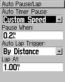 TRAINING 3. In the Auto Timer Pause field, select When Stopped or Custom Speed to enter a value. 4.