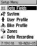 CUSTOMIZING CUSTOMIZING You can customize data fields, general settings, bike and user profiles, heart rate and speed zones, and data recording.