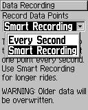 CUSTOMIZING setting, the Edge can only record up to 3.5 hours of detailed data. WARNING: When the history is full, older history data is overwritten automatically.