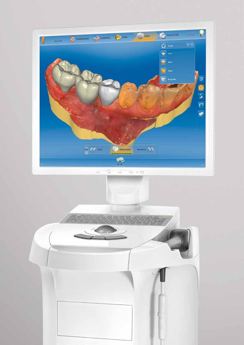18 I 19 CEREC Software After analyzing the complete scan, the CEREC software generates outstanding restoration proposals. This saves time and allows you to move to the production step more quickly.
