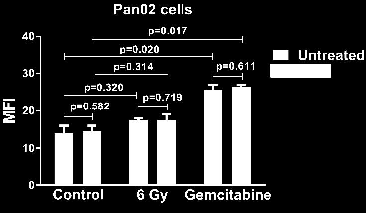 KPC and Pan02 cells. nalysis was performed 24 hrs after RT and gemcitabine.