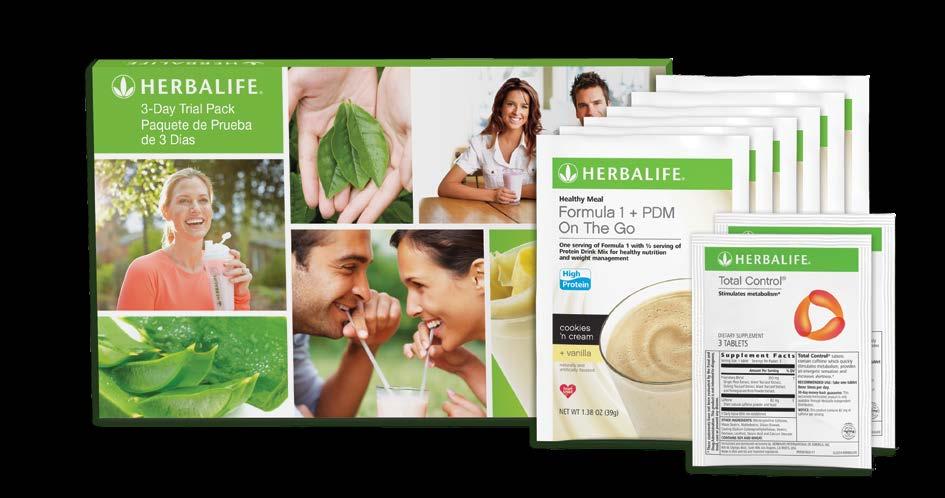 The 3-Day Trial Pack The 3-Day Trial Pack gives you 6 delicious meal replacements and our Total Control, which is amazing, and makes you feel energized!