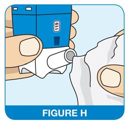 Cleaning Your QNASL Nasal Aerosol device Wipe the nasal actuator tip with a clean, dry tissue or cloth (See Figure H) Replace the protective dust cap Keep your device clean and dry at all times How