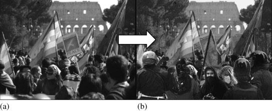 1010 D. L. M. Sacchi et al. Figure 2. Original (a) and doctored (b) versions of the photograph for the Rome event. Original source unknown the University of Udine, both located in northeastern Italy.