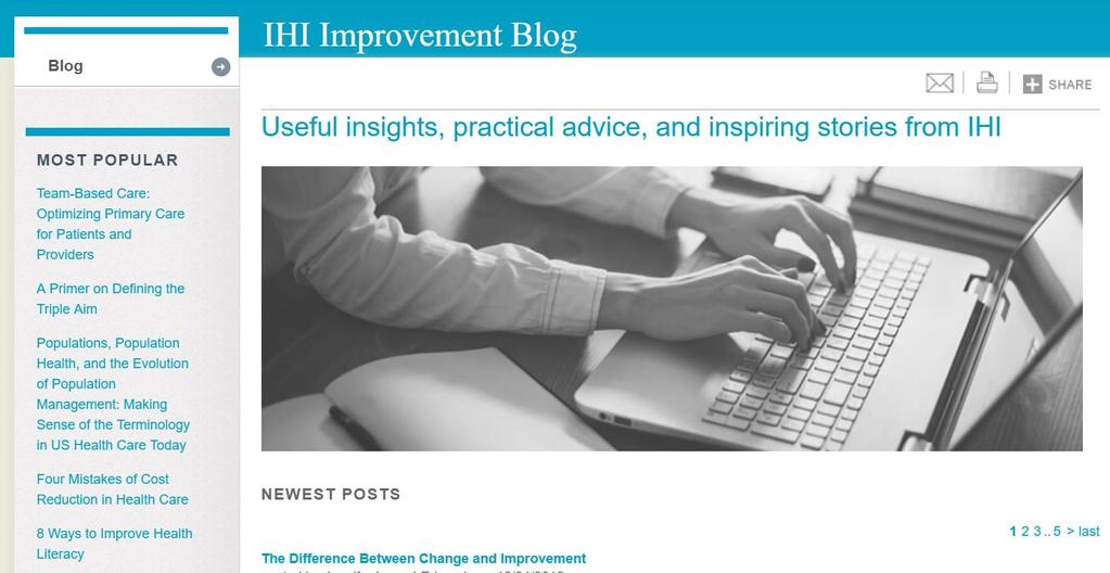 We would love to feature your work on IHI s Blog and in the 100MLives Change Library!