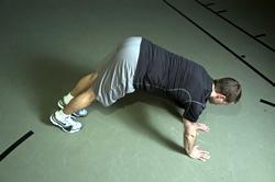 Inchworm Starting in pushup position, and keeping your legs as straight as possible, walk your