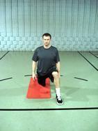 Lunge Stretch / Forward Lunge Stretch Assume a slightly extended lunge position (with a folded towel or mat under your knee for