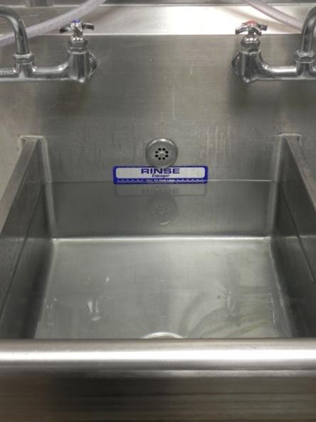 Contaminated Equipment Three Compartment Sink