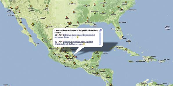 Influenza A (H1N1) Virus, 2009 Online Monitoring Information on Suspected or Confirmed Cases of H1N1 Influenza That HealthMap Has Collected since April 1 from Mexico, the Southern United States, and