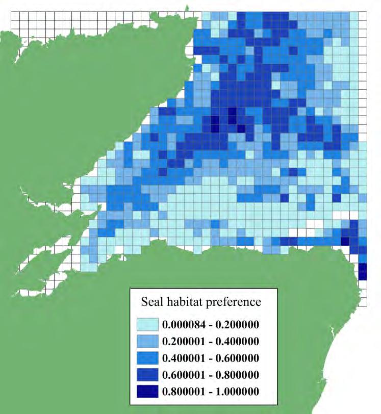 habitat preference (white cells indicate no data).